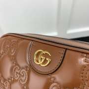 Gucci GG Quilted Zip-Up Crossbody Brown Bag 21.5x17x7.5cm - 2