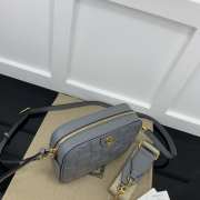 Gucci GG Quilted Zip-Up Crossbody Grey Bag 21.5x17x7.5cm - 6