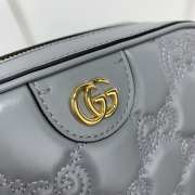 Gucci GG Quilted Zip-Up Crossbody Grey Bag 21.5x17x7.5cm - 4