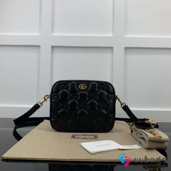 Gucci GG Quilted Zip-Up Crossbody Black Bag 21.5x17x7.5cm - 1