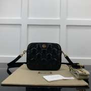 Gucci GG Quilted Zip-Up Crossbody Black Bag 21.5x17x7.5cm - 1