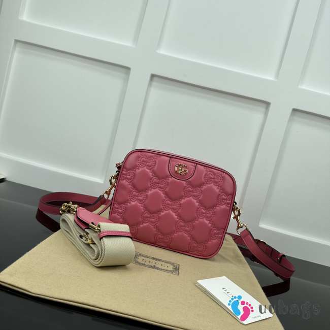 Gucci GG Quilted Zip-Up Crossbody Pink Bag 21.5x17x7.5cm - 1