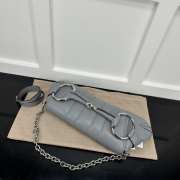 Gucci Horsebit Chain Bag In Grey 38x15x16cm - 3