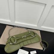 Gucci Horsebit Chain Bag In Green 38x15x16cm - 3