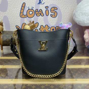 Louis Vuitton M24165 Lock and Walk Bag In Black 20x20.5x12cm