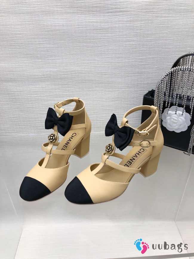 Chanel bow high heel In beige 6.5cm - 1