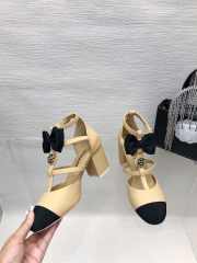 Chanel bow high heel In beige 6.5cm - 6