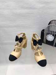 Chanel bow high heel In beige 6.5cm - 5