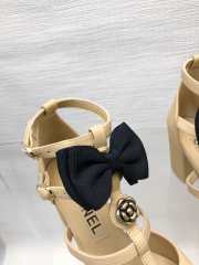 Chanel bow high heel In beige 6.5cm - 2