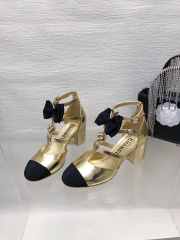 Chanel bow high heel In gold metallic 6.5cm - 1