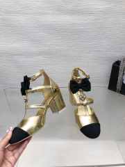 Chanel bow high heel In gold metallic 6.5cm - 4