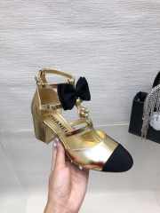 Chanel bow high heel In gold metallic 6.5cm - 3