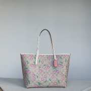 Coach City Tote In Signature Canvas With Heart Cherry Print Bag 34x29x11cm - 6