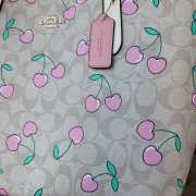 Coach City Tote In Signature Canvas With Heart Cherry Print Bag 34x29x11cm - 3