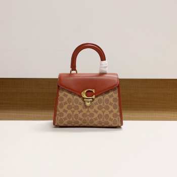 Coach Sammy Top Handle In Signature Canvas Bag 24x18.5x11cm