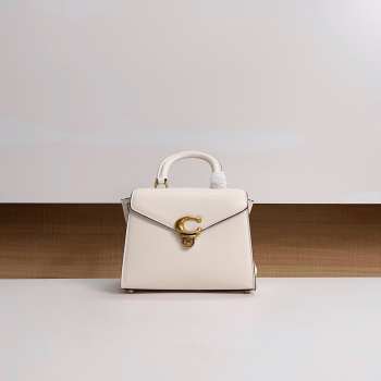 Coach Sammy Top Handle In Signature Canvas Bag White 24x18.5x11cm