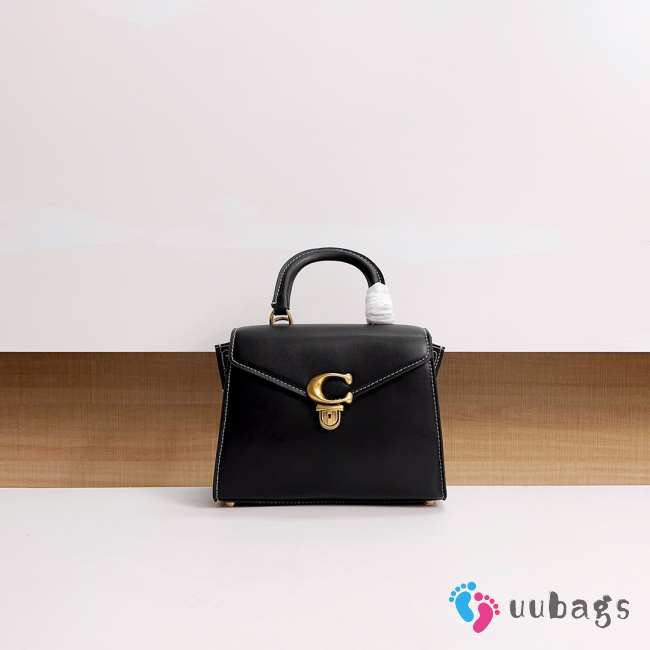 Coach Sammy Top Handle In Signature Canvas Bag Black 24x18.5x11cm - 1