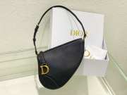 Dior Saddle Rodeo Pouch Bag Black Goatskin 20x15x4cm - 1