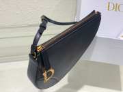 Dior Saddle Rodeo Pouch Bag Black Goatskin 20x15x4cm - 4