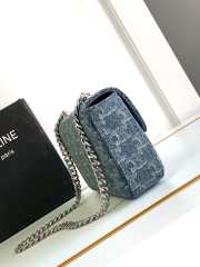 Celine Chain Bag Claude In Denim With Triomphe All-Over Denim /Silver 20.5x11.5x4cm - 6