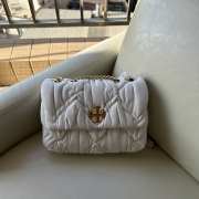 Tory Burch mini Kira ruched shoulder bag in white 26x17x8cm - 1