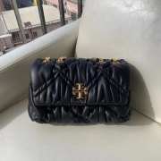 Tory Burch mini Kira ruched shoulder bag in black 26x17x8cm - 1