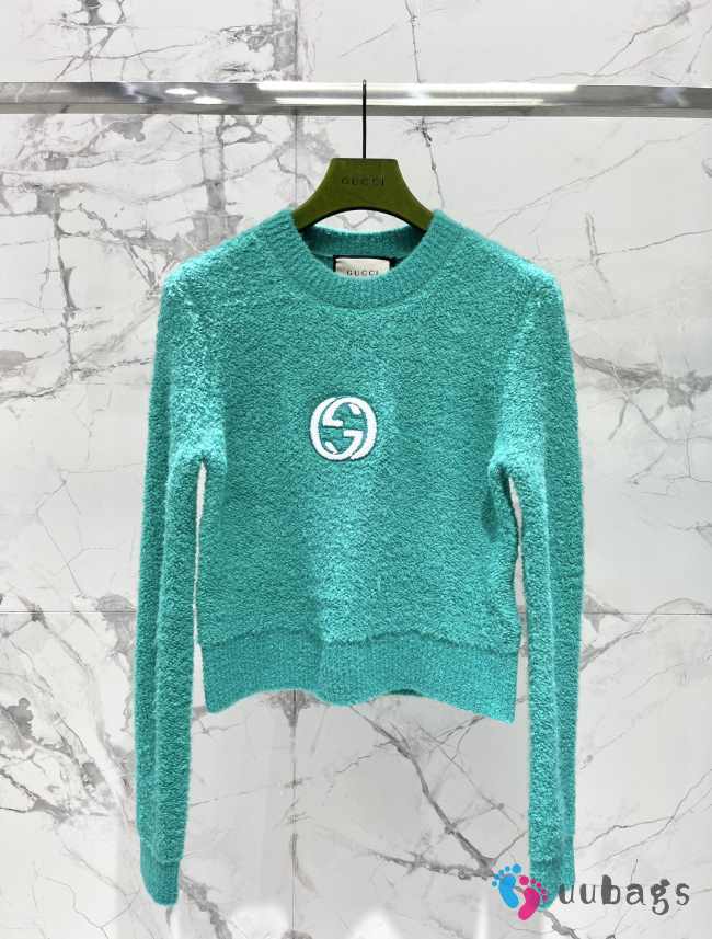 Gucci turquoise long-sleeved sweater in green - 1