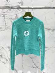 Gucci turquoise long-sleeved sweater in green - 1