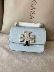 Tory Burch Eleanor Embossed Shoulder Bag In Light Blue 19x14x7cm - 3