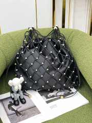 Chanel S22 Coco Pearl Shopping Tote Bag In Black 38x36x5cm - 3