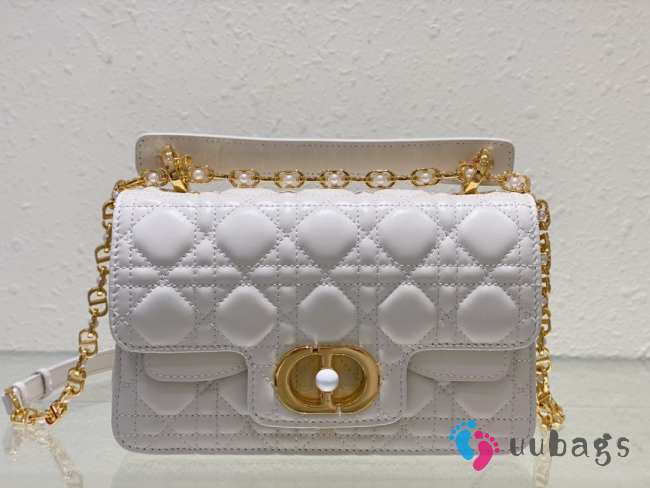 Dior Mini Jolie Top Handle Bag In White 22x14x8cm - 1