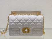 Dior Mini Jolie Top Handle Bag In White 22x14x8cm - 1