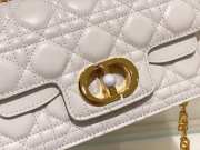 Dior Mini Jolie Top Handle Bag In White 22x14x8cm - 4