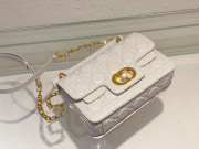 Dior Mini Jolie Top Handle Bag In White 22x14x8cm - 2