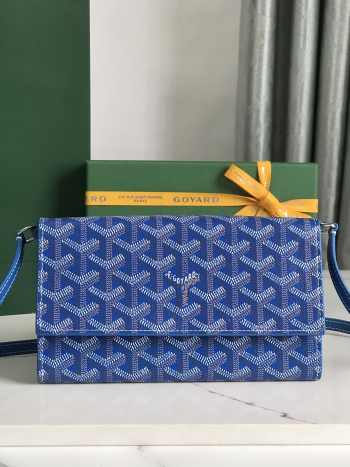 Goyard Varenne continental wallet in blue 12x3.3x19cm