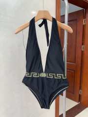 Versace Black Greca Border One-Peice Swimsuit - 1