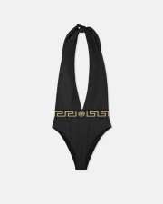 Versace Black Greca Border One-Peice Swimsuit - 2