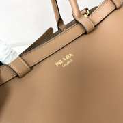 Prada Buckle medium leather handbag with double belt brown 35x25x14cm - 2