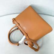 Prada Buckle medium leather handbag with double belt tan 35x25x14cm - 5