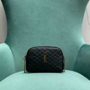 YSL Gaby Zipped Pouch In Black Leather 19x3x14cm - 1