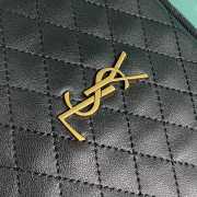 YSL Gaby Zipped Pouch In Black Leather 19x3x14cm - 3