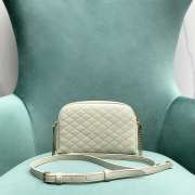 YSL Gaby Zipped Pouch In White Leather 19x3x14cm - 6