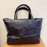 YSL Tote In Silktech Canvas Bag With Leather Lining  41/50x34x17cm - 1