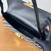 Celine Lola Bag In Black Shiny Calfskin Blanc De Blanc 28x12x5cm - 2