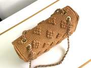 Chanel Flap Bag Raffia Effect Braided & Gold-Tone Metal Camel 15.5x25x6cm - 5