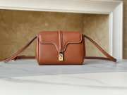 Celine mini 16 soft bag in smooth calfskin brown 16x12.5x6cm - 1