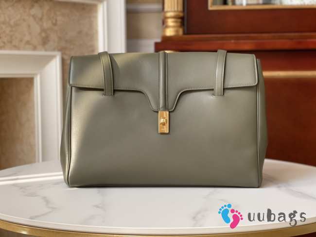 Celine mini 16 soft bag in smooth calfskin grey 15x10x7cm - 1