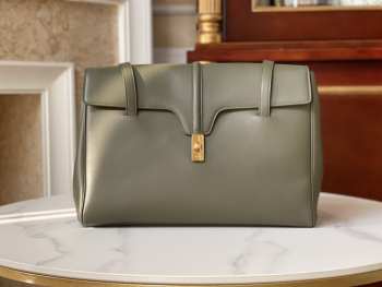 Celine mini 16 soft bag in smooth calfskin grey 15x10x7cm