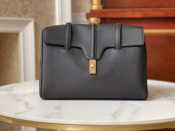 Celine mini 16 soft bag in smooth calfskin black 13x9x6cm