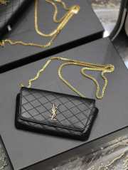 YSL Gaby Quilted Leather Bag In Black 19x10x4,5cm - 1